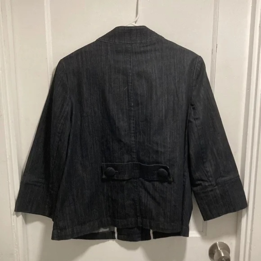 Talbots Black Blazer With Unique Button Accent - image 2